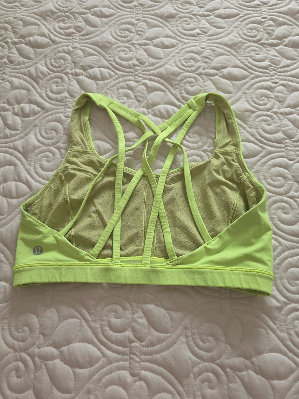 lululemon athletica Neon Lime Strappy Back Sports Bra
